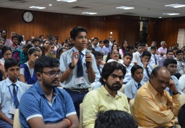 Students ask questions and give their comments about the Vigyan Pratibha activities