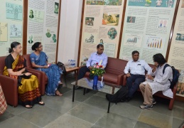 Dignitories visit the Gender and Science Lab before the programme starts